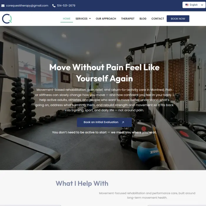 Core Quest Therapy website by Kashif Ali