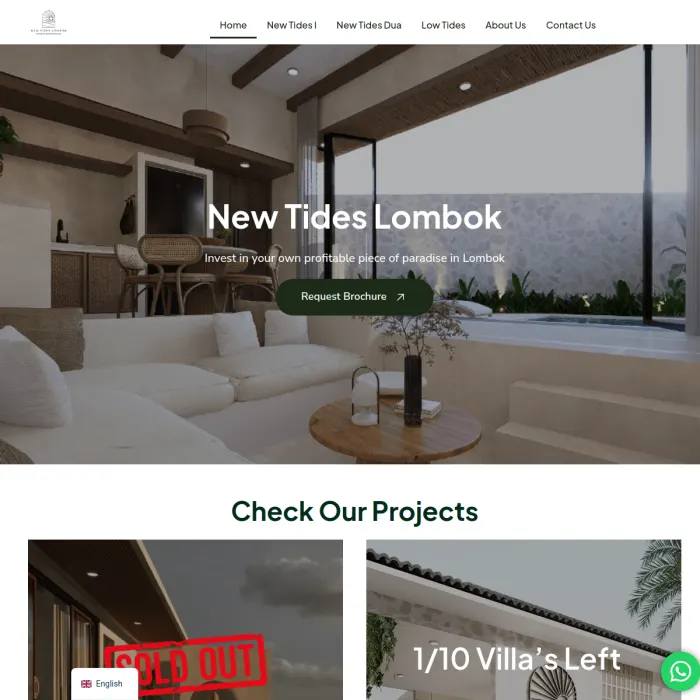New Tides Lombok website by Kashif Ali