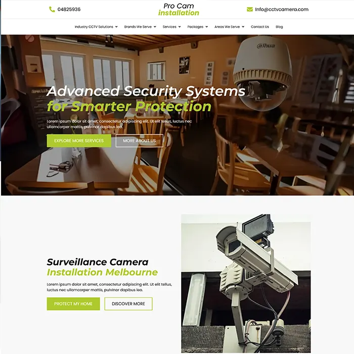 Procam Installation website by Kashif Ali